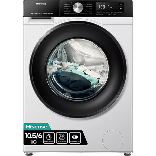 Hisense Wd3s1043bw3 - Was-droogcombinatie - 10 Kg Wassen - 6 Kg Drogen - 1400 Tpm - Stoomfunctie - Energieklasse A/d | Nieuw (outlet) Tweedehands