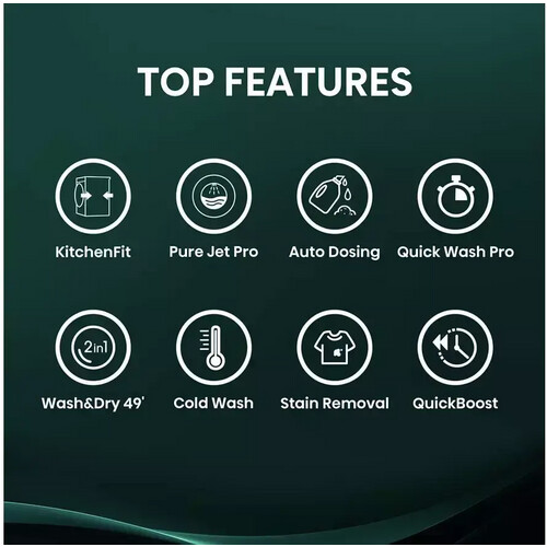 Hisense Wd5i1045bwq – Was-droogcombinatie – 10.5 Kg Wassen – 6 Kg Drogen – 1400 Tpm – Inverter – Autodose – Steam – Wifi | Nieuw (outlet) Tweedehands