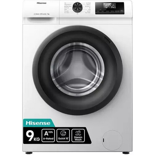 Hisense Wf1q9041bw Koolborstelloze Wasmachine - Korte Programma - Stoomwassen - 9kg - 1400t | Nieuw (outlet)