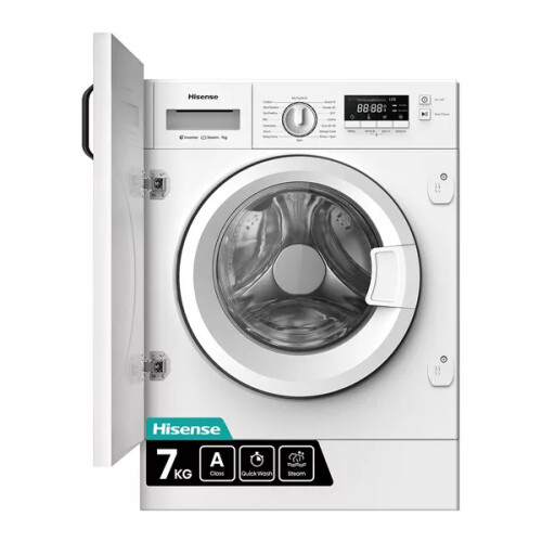 Hisense Wf3m741bwi - Inbouw Wasmachine - 7 Kg - 1400 Tpm - Stoomfunctie - Energieklasse A | Nieuw (outlet)