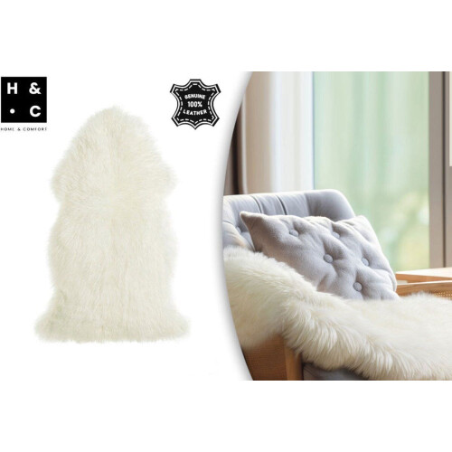 Hom&Com Schapenvacht - Dierenvel - Zacht & Warm - Crème - 90x60 cm