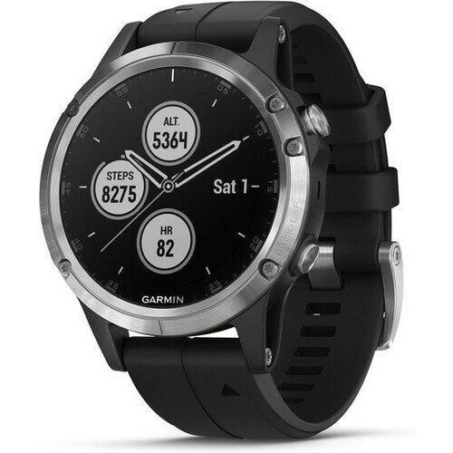 Horloges Cardio GPS Garmin Fēnix 5S Plus - Zwart/Zilver Tweedehands