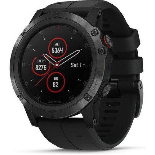 Horloges Garmin Cardio GPS Fenix 5X Plus - Zwart Tweedehands