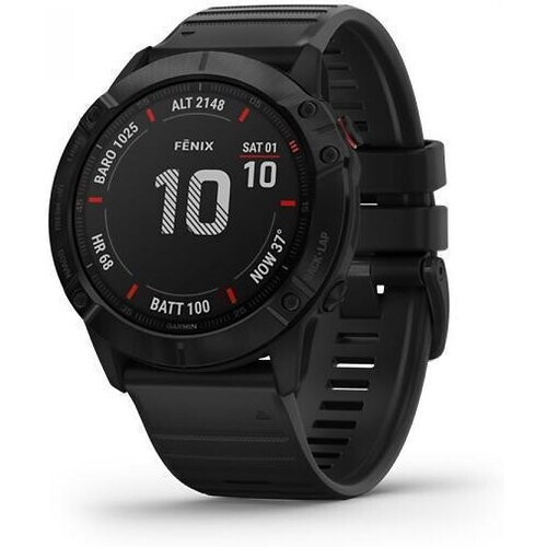 Horloges Garmin Cardio GPS Fénix 6X Sapphire - Zwart Tweedehands