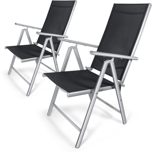Hortensus Aluminium Tuinstoelen - Verstelbaar - Inklapbaar&Lichtgewicht - Weerbestendig (2 stuks) Tweedehands