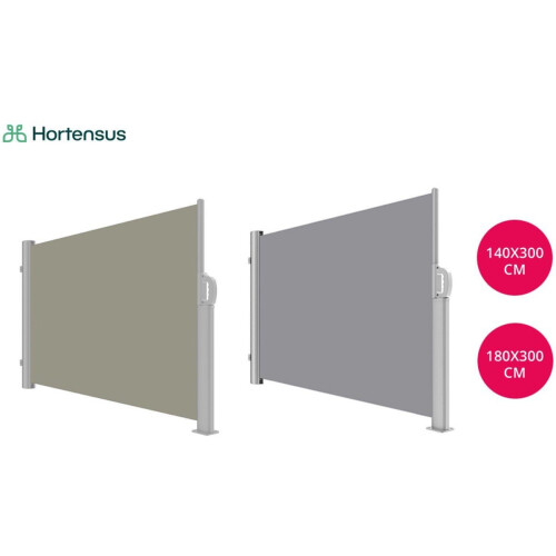 Hortensus Uitschuifbaar windscherm - 140 x 300 cm - Beschermt tegen wind en nieuwsgierige blikken - Beige