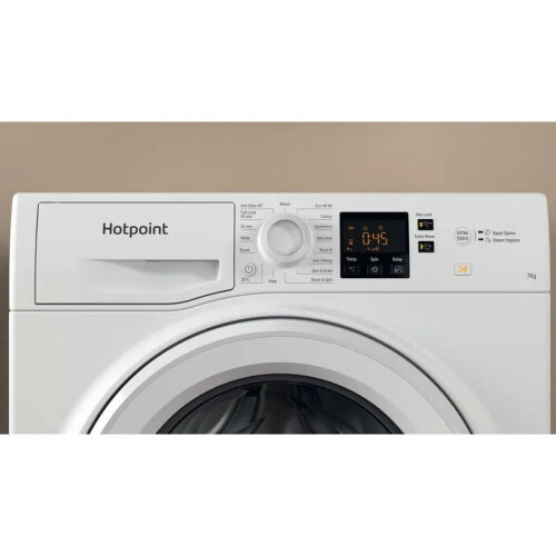 Hotpoint Nswm 743u W - Wasmachine - 7 Kg - 1400 Tpm - Steam Hygiene - Energieklasse D