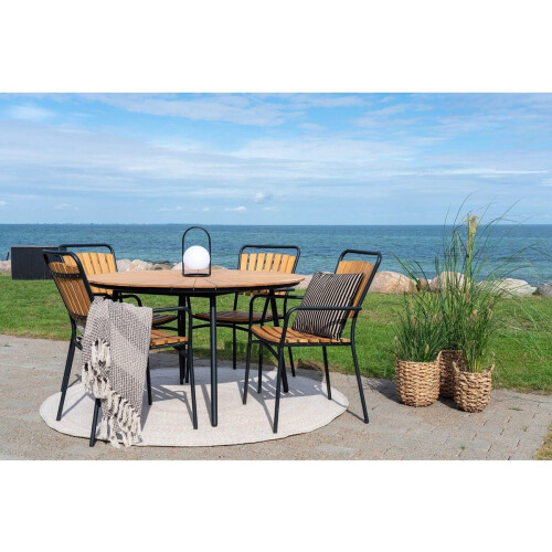 House Nordic Cleveland - Eettafel - Teakhout met metalen onderstel - Naturel (2-4 personen)