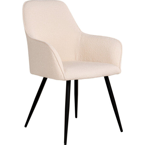 House Nordic Harbo - Eetkamerstoel - Gewatteerd - Wit (2 stuks) Tweedehands