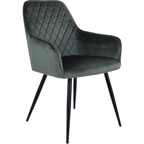 House Nordic Harbo Eetkamerstoel - Luxe Velvet - Groen (set van 2) Tweedehands