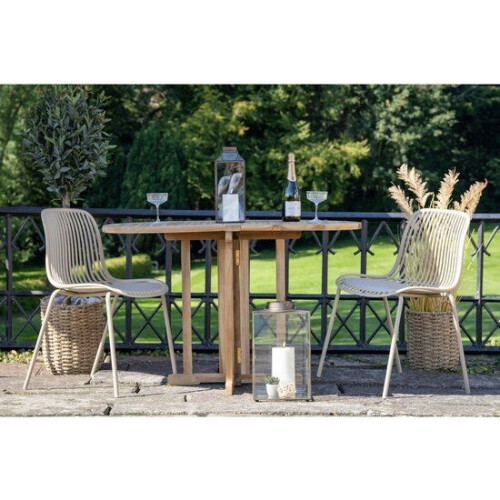 House Nordic Branson - Stapelstoel - Duurzaam en modern design - Zand - 55x47x82cm Tweedehands
