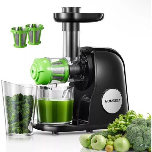 HOUSNAT Slowjuicer AMR521 sapcentrifuge voor groente en fruit Zwart