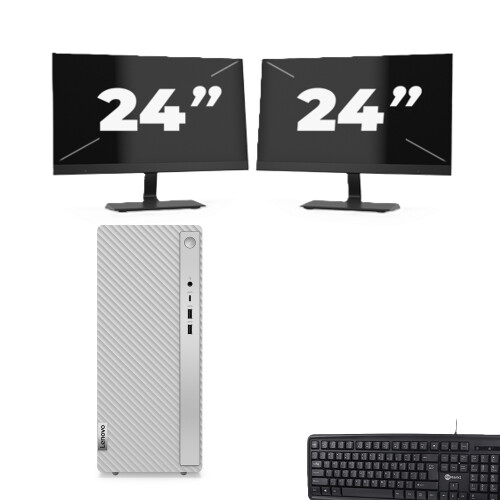 HP 280 G1 Micro Tower - Intel Core i3-4e Generatie - 8GB RAM - 256GB SSD - Windows 10 + 2x 24 inch Monitor Tweedehands
