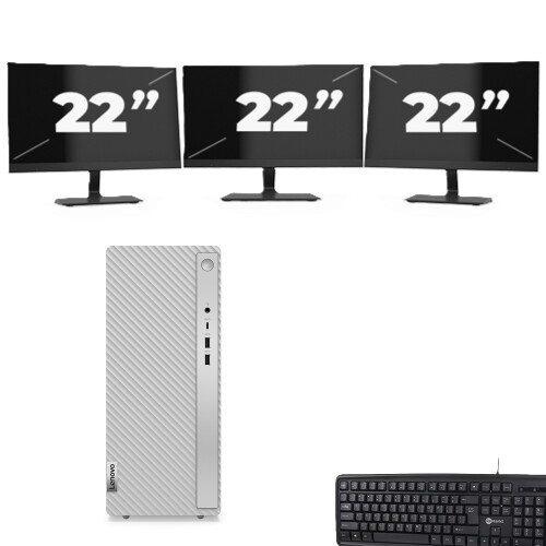 HP 280 G1 Micro Tower - Intel Core i7-4e Generatie - 16GB RAM - 256GB SSD - Windows 10 + 3x 22 inch Monitor Tweedehands