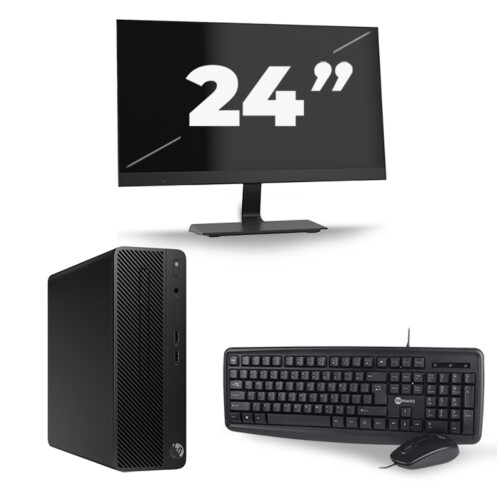 HP 290 G1 SFF - Intel Core i7-8e Generatie - 16GB RAM - 256GB SSD - Windows 11 + 1x 24 inch Monitor Tweedehands