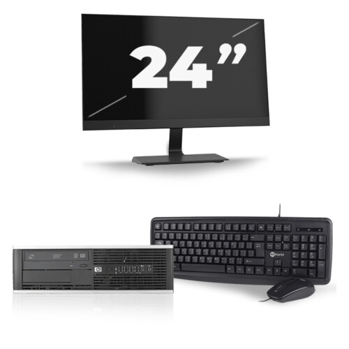 HP Compaq Pro 6300 SFF - Intel Core i3-3e Generatie - 8GB RAM - 256GB SSD - Windows 10 + 1x 24 inch Monitor Tweedehands