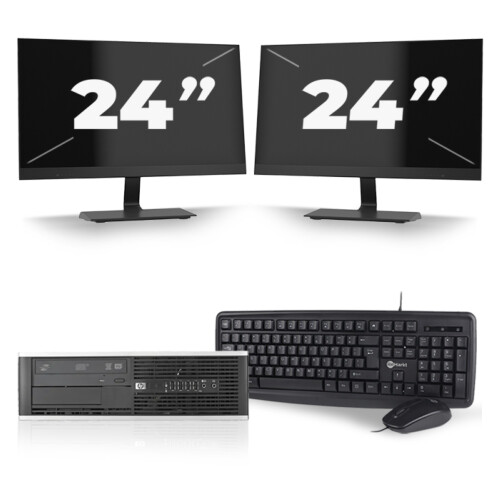 HP Compaq Pro 6300 SFF - Intel Core i5-3e Generatie - 8GB RAM - 256GB SSD - Windows 10 + 2x 24 inch Monitor Tweedehands