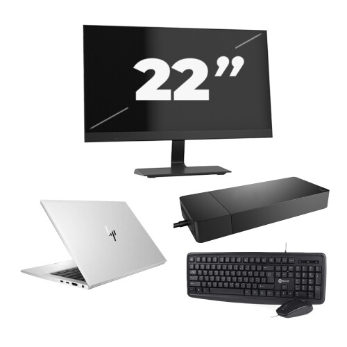 HP EliteBook 830 G7 - Intel Core i7-10e Generatie - 13 inch - 8GB RAM - 256GB SSD - Windows 11 + 1x 22 inch Monitor Tweedehands