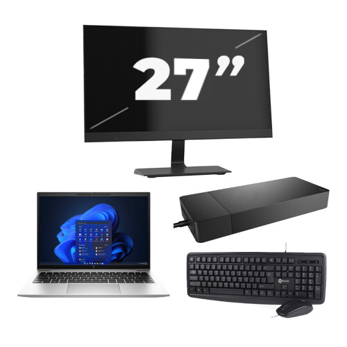 HP EliteBook 830 G9 - Intel Core i5-12e Generatie - 13 inch - 16GB RAM - 512GB SSD - Windows 11 Home + 1x 27 inch Monitor Tweedehands