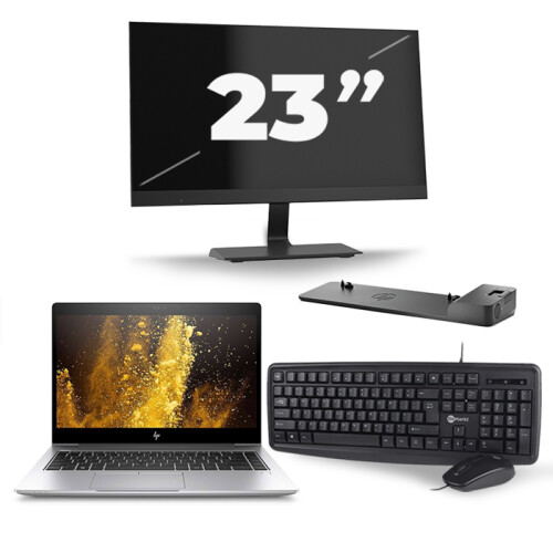 HP EliteBook 840 G5 - Intel Core i5-7e Generatie - 14 inch - 8GB RAM - 256GB SSD - Windows 11 + 1x 23 inch Monitor Tweedehands