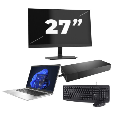 HP EliteBook 840 G9 - Intel Core i7-12e Generatie - 14 inch - 16GB RAM - 512GB SSD - Windows 11 Home + 1x 27 inch Monitor Tweedehands
