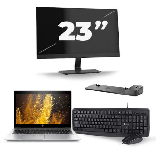 HP EliteBook 850 G5 - Intel Core i7-8e Generatie - 15 inch - 16GB RAM - 256GB SSD - Windows 11 + 1x 23 inch Monitor Tweedehands
