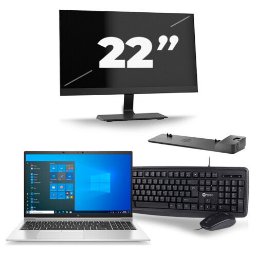 HP EliteBook 850 G8 - Intel Core i7-11e Generatie - 15 inch - 8GB RAM - 256GB SSD - Windows 11 Home + 1x 22 inch Monitor Tweedehands