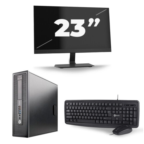 HP EliteDesk 800 G1 SFF - Intel Core i7-4e Generatie - 16GB RAM - 256GB SSD - Windows 10 + 1x 23 inch Monitor Tweedehands