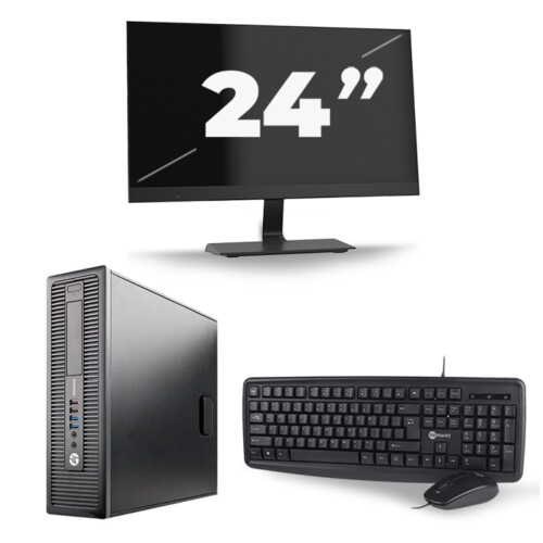 HP EliteDesk 800 G2 SFF - Intel Core i7-6e Generatie - 16GB RAM - 256GB SSD - Windows 11 + 1x 24 inch Monitor Tweedehands
