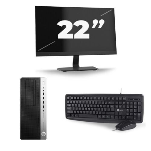 HP EliteDesk 800 G3 Micro Tower - Intel Core i5-6e Generatie - 8GB RAM - 256GB SSD - Windows 11 + 1x 22 inch Monitor Tweedehands