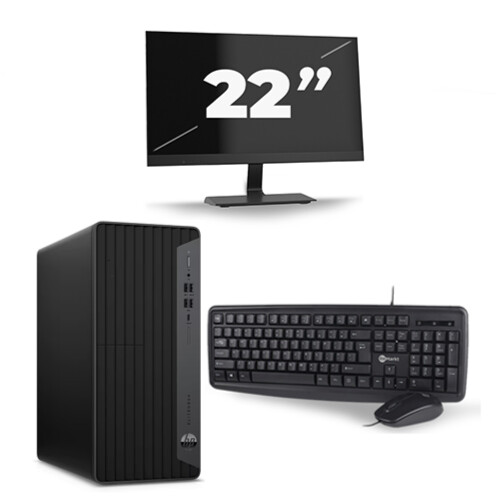 HP EliteDesk 800 G6 Tower - Intel Core i5-10e Generatie - 8GB RAM - 256GB SSD - Windows 11 + 1x 22 inch Monitor Tweedehands