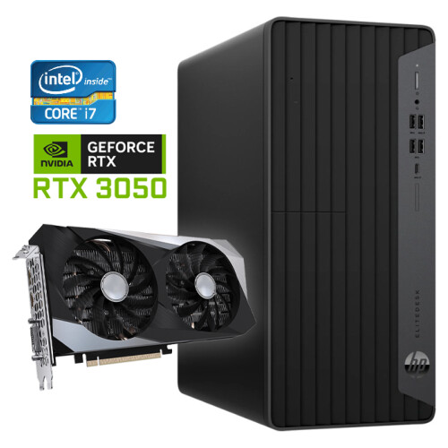 HP EliteDesk 800 G6 Tower - Intel Core i7-10e Generatie - 16GB RAM - 1TB SSD - Nvidia RTX 3050 - Win11 - Game PC Tweedehands