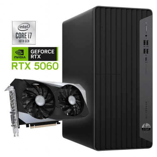 HP EliteDesk 800 G6 Tower - Intel Core i7-10e Generatie - 16GB RAM - 512GB SSD - Nvidia RTX 5060 - Win11 - Game PC Tweedehands
