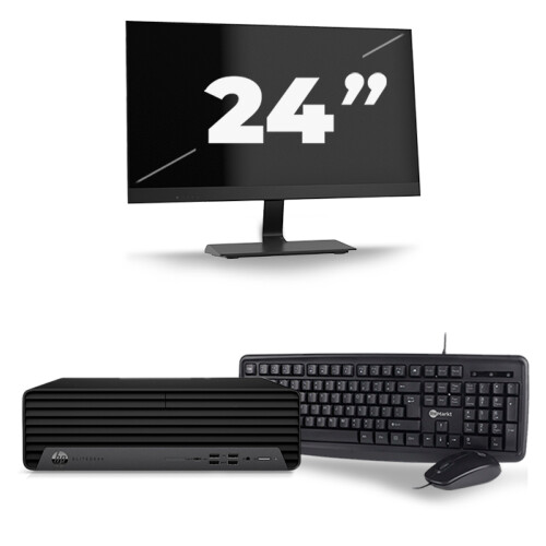 HP EliteDesk 800 G6 USFF - Intel Core i7-10e Generatie - 8GB RAM - 512GB SSD - Windows 11 + 1x 24 inch Monitor Tweedehands