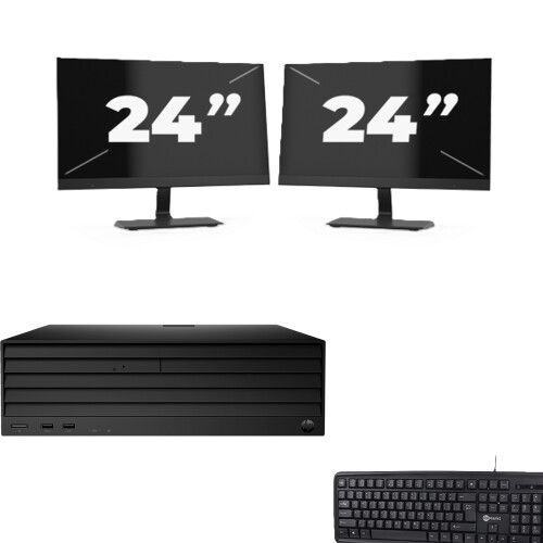 HP Engage Flex Pro SFF - Intel Core i3-8e Generatie - 8GB RAM - 256GB SSD - Windows 11 + 2x 24 inch Monitor Tweedehands