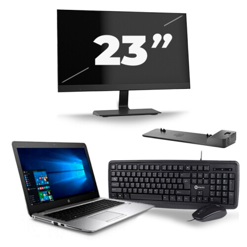 HP mt43 Mobile Thin Client - AMD A8-9600B - 14 inch - 8GB RAM - 256GB SSD - Windows 11 + 1x 23 inch Monitor Tweedehands