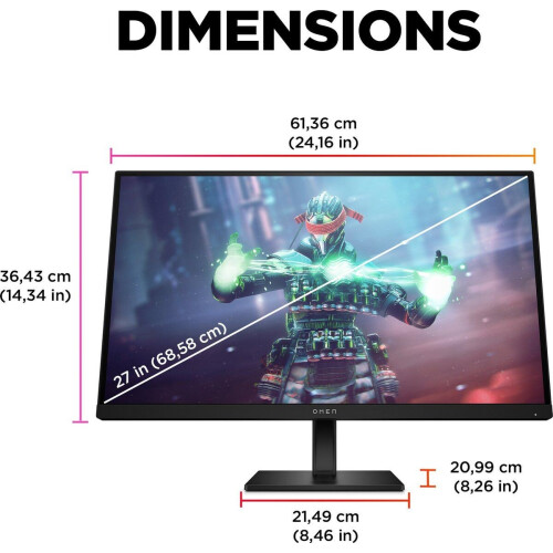 HP OMEN 27K - Gaming Monitor - 4K IPS 144Hz - 27 Inch