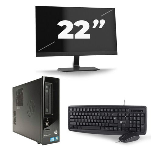 HP Pro 3300 SFF - Intel Core i7-2e Generatie - 16GB RAM - 256GB SSD - Windows 10 + 1x 22 inch Monitor Tweedehands