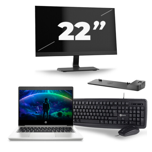 HP ProBook 430 G6 - Intel Core i5-8e Generatie - 13 inch - 16GB RAM - 256GB SSD - Windows 11 + 1x 22 inch Monitor Tweedehands