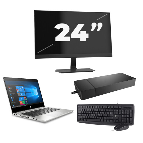 HP ProBook 430 G7 - Intel Core i3-10e Generatie - 13 inch - 8GB RAM - 256GB SSD - Windows 11 + 1x 24 inch Monitor Tweedehands