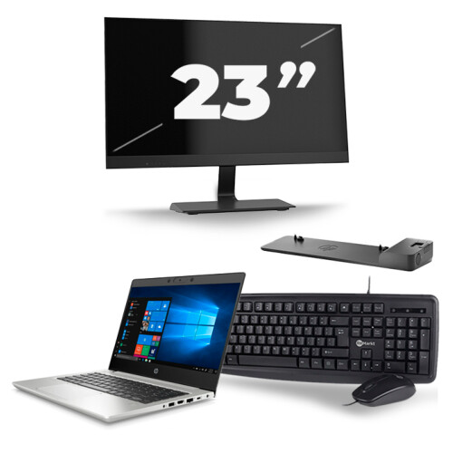 HP ProBook 430 G7 - Intel Core i5-10e Generatie - 13 inch - 8GB RAM - 256GB SSD - Windows 11 + 1x 23 inch Monitor Tweedehands