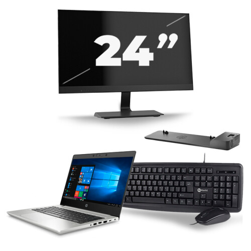 HP ProBook 430 G7 - Intel Core i5-10e Generatie - 13 inch - 8GB RAM - 256GB SSD - Windows 11 + 1x 24 inch Monitor Tweedehands