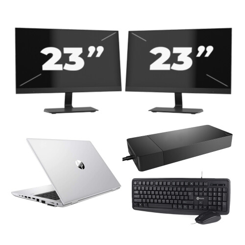 HP ProBook 430 G8 - Intel Core i5-11e Generatie - 13 inch - 8GB RAM - 256GB SSD - Windows 11 Home + 2x 23 inch Monitor Tweedehands