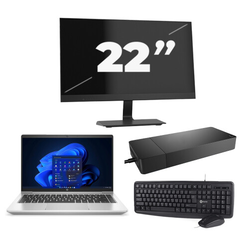 HP ProBook 440 G9 - Intel Core i3-12e Generatie - 14 inch - 8GB RAM - 256GB SSD - Windows 11 + 1x 22 inch Monitor Tweedehands