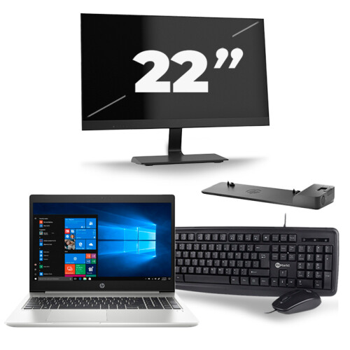 HP ProBook 450 G6 - Intel Core i5-8e Generatie - 15 inch - 16GB RAM - 256GB SSD - Windows 11 + 1x 22 inch Monitor Tweedehands
