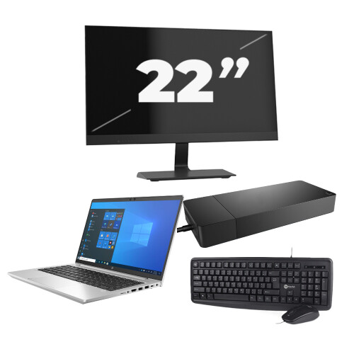 HP ProBook 640 G8 - Intel Core i5-11e Generatie - 14 inch - 8GB RAM - 256GB SSD - Windows 11 + 1x 22 inch Monitor Tweedehands