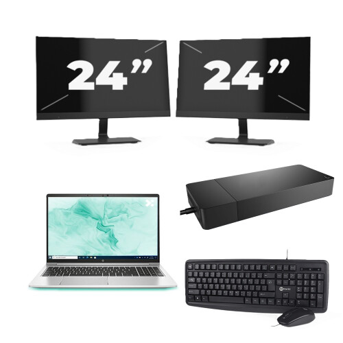 HP ProBook 650 G8 - Intel Core i5-11e Generatie - 15 inch - 16GB RAM - 256GB SSD - Windows 11 Home + 2x 24 inch Monitor Tweedehands
