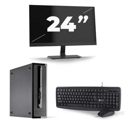 HP ProDesk 400 G1 SFF - Intel Core i5-4e Generatie - 8GB RAM - 256GB SSD - Windows 10 + 1x 24 inch Monitor Tweedehands