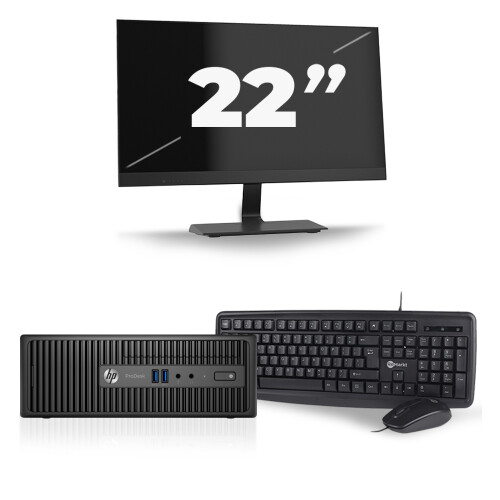 HP ProDesk 400 G3 SFF - Intel Core i7-6e Generatie - 16GB RAM - 256GB SSD - Windows 11 + 1x 22 inch Monitor Tweedehands