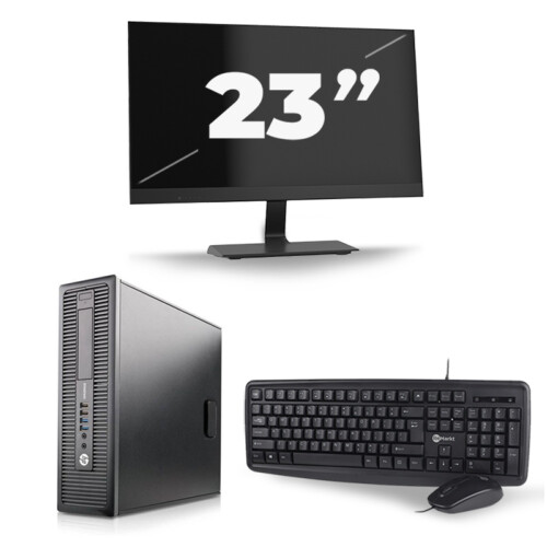 HP ProDesk 600 G1 SFF - Intel Core i5-4e Generatie - 8GB RAM - 256GB SSD - Windows 10 + 1x 23 inch Monitor Tweedehands